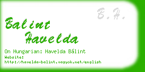 balint havelda business card