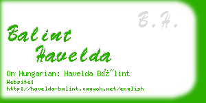 balint havelda business card
